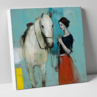 Silent Understanding horse & rider canvas wall art