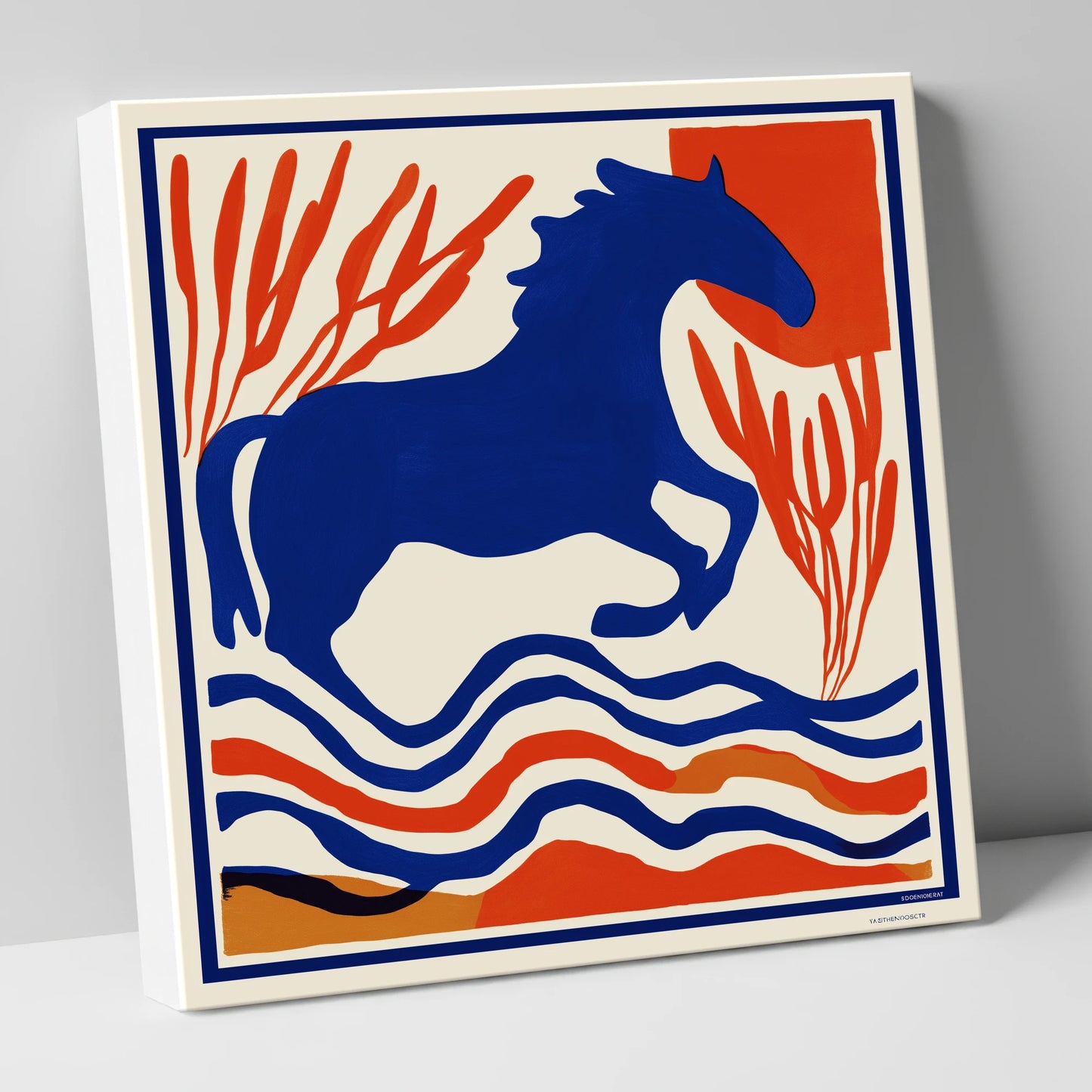 The Cobalt Leap wild horses canvas wall art