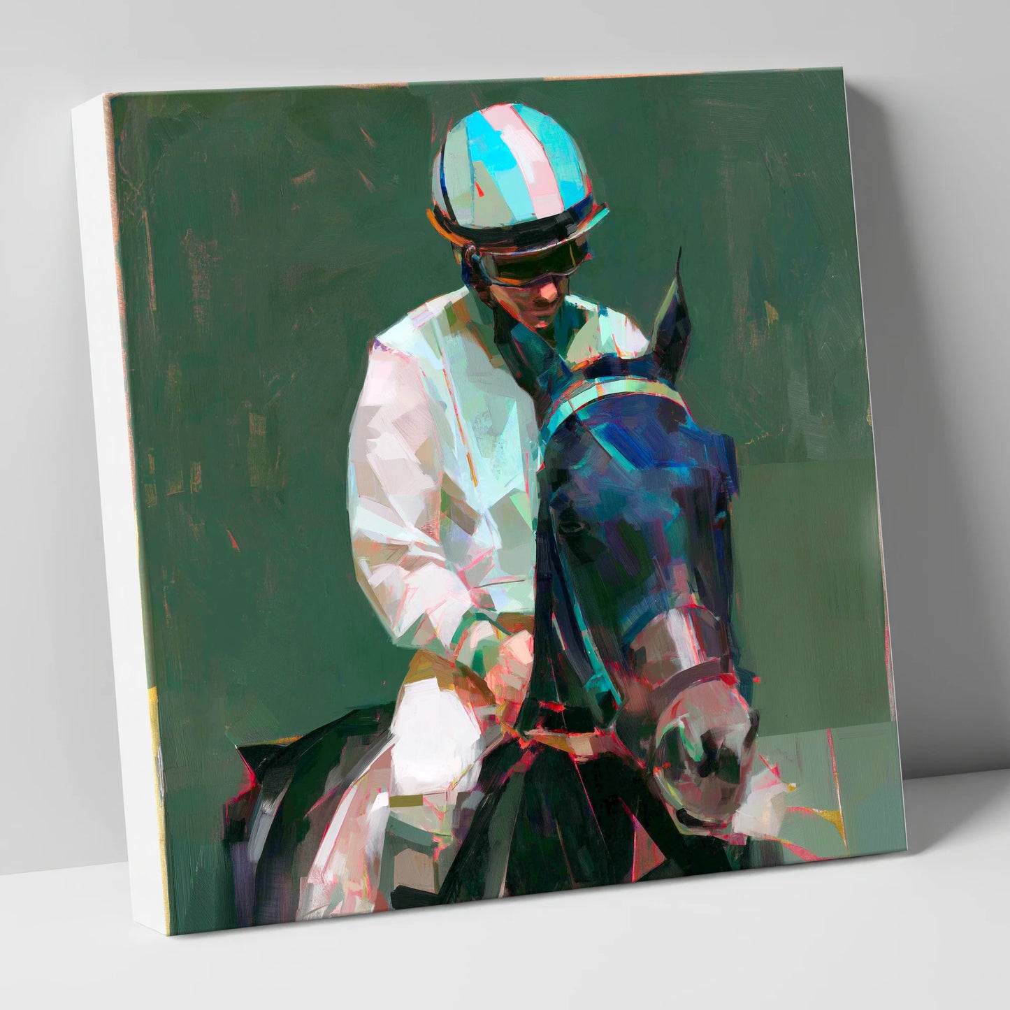 Pre-Race Focus racing horse canvas wall art