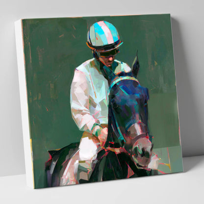 Pre-Race Focus racing horse canvas wall art