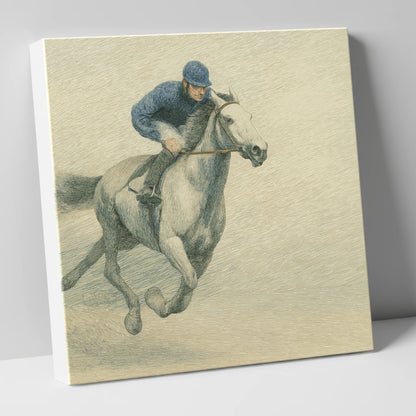 Racing the Grey racing horse canvas wall art