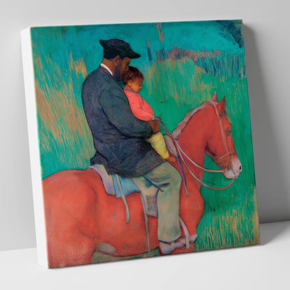 The Shared Ride horse & rider canvas wall art