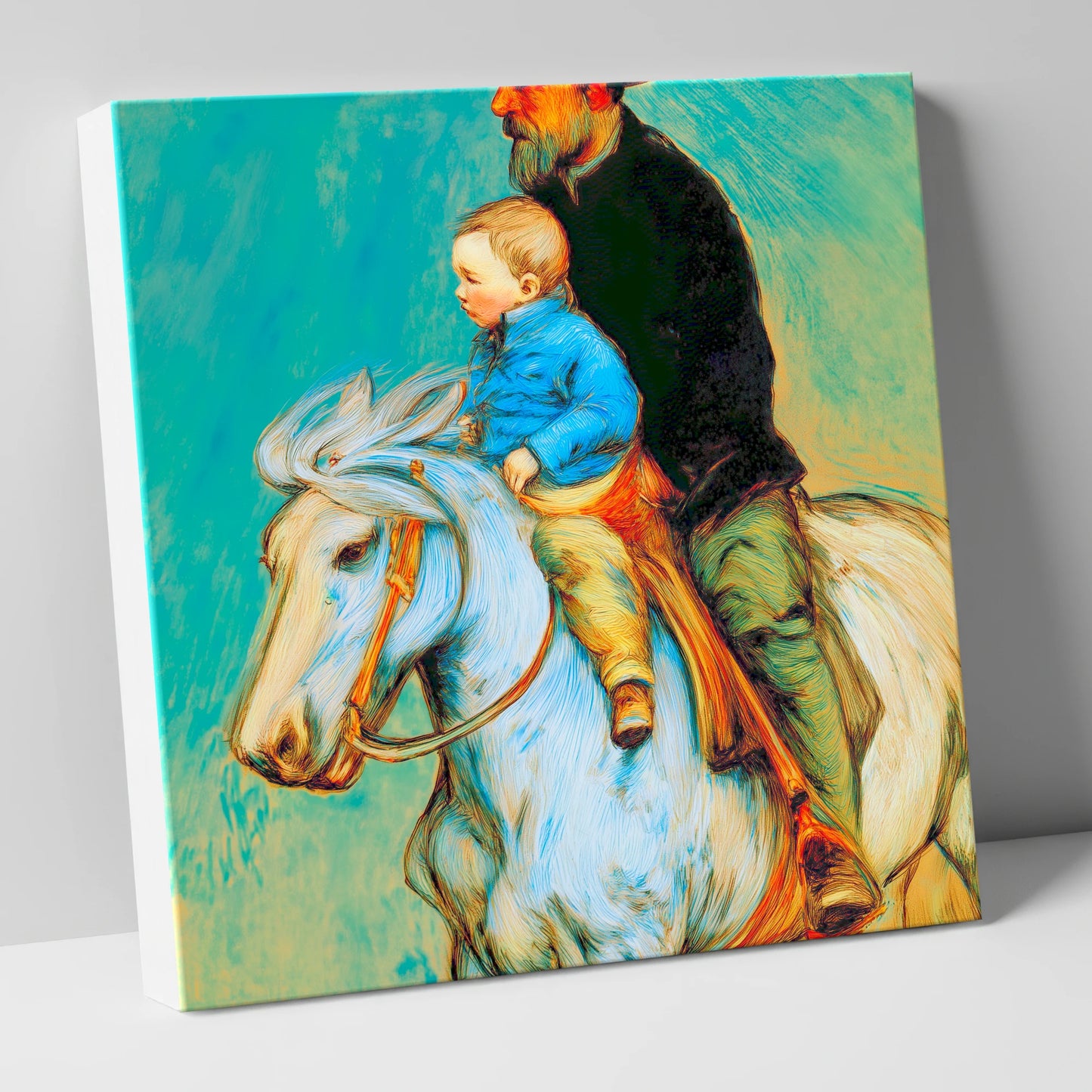 The Guiding Hand horse & rider canvas wall art