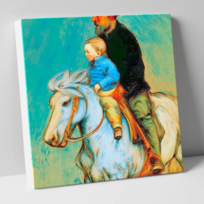 The Guiding Hand horse & rider canvas wall art