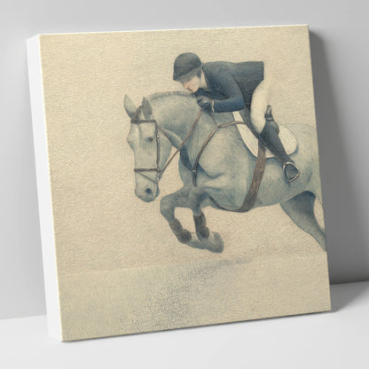 Suspended Flight show jumping horse canvas wall art