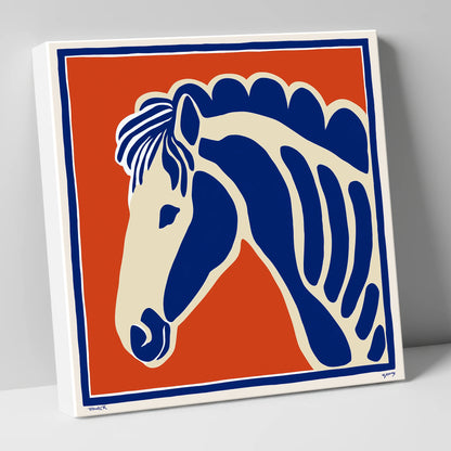 Cobalt Equine Profile horse portrait canvas wall art