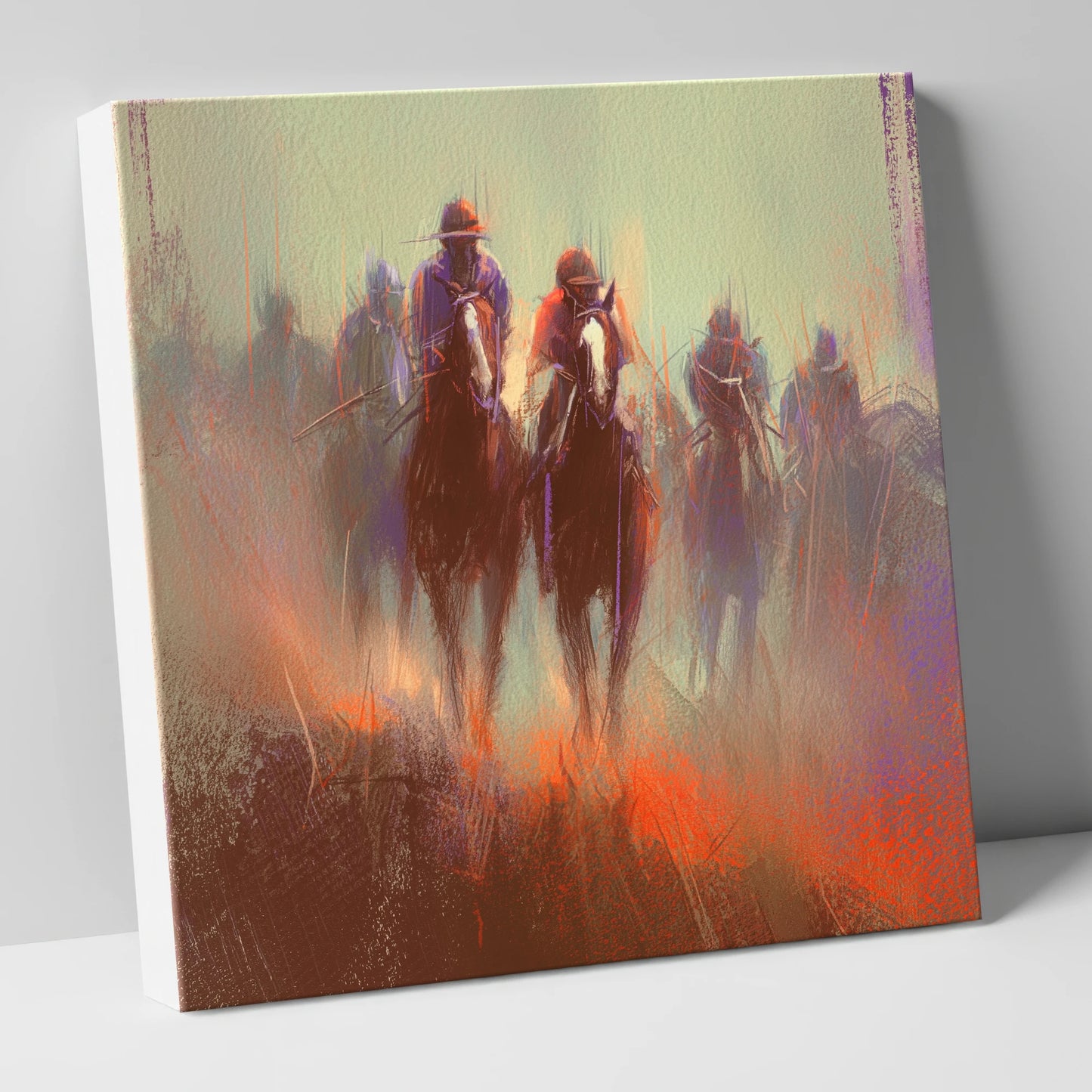 The Dawn Gallop racing horse canvas wall art