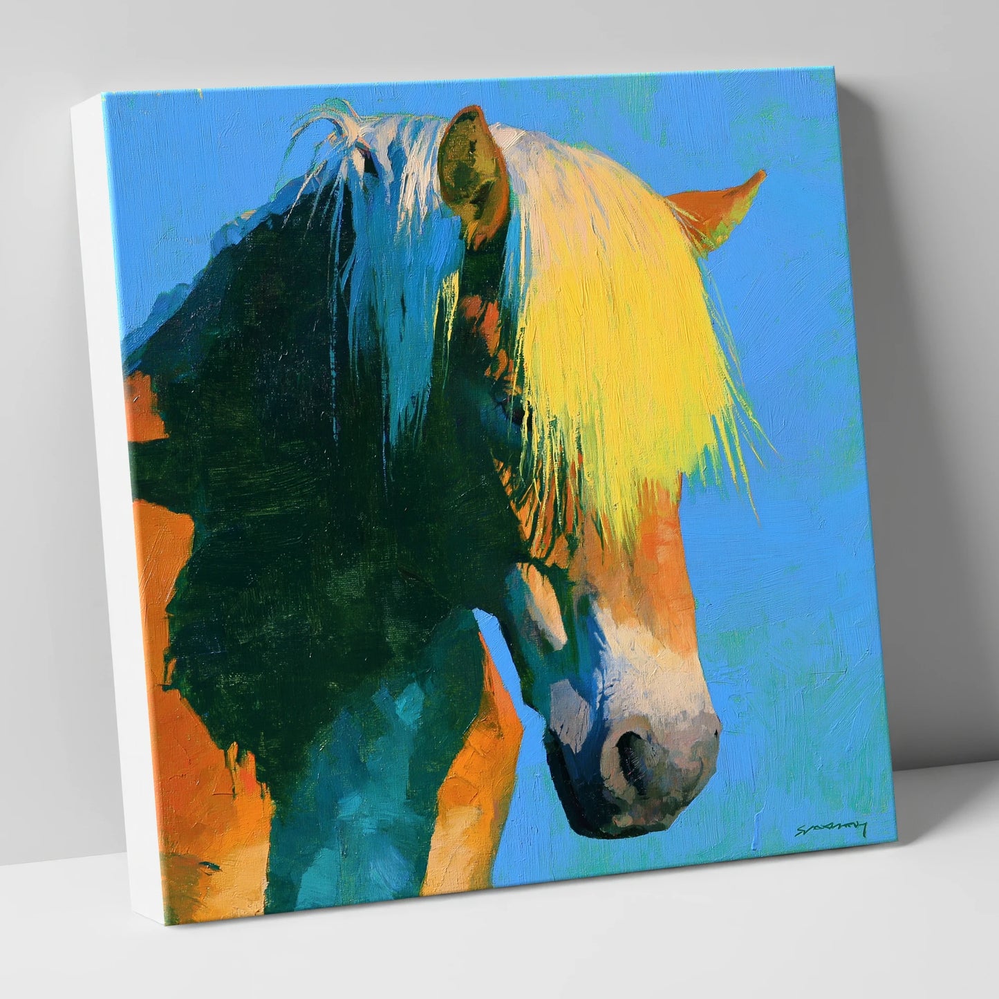 Colourful Chestnut Horse Profile horse breed canvas wall art