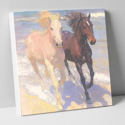 Ethereal Shoreline Canter horse landscape canvas wall art