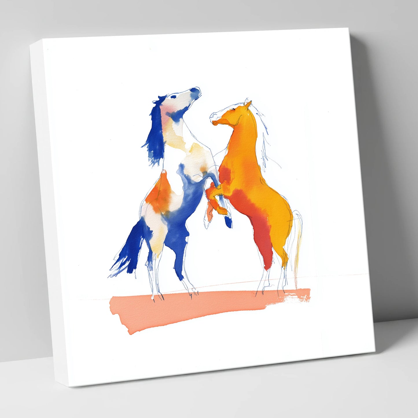 Clash of Colours wild horses canvas wall art