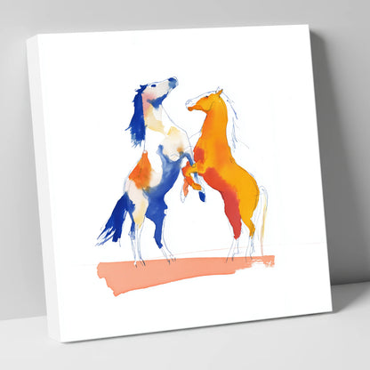 Clash of Colours wild horses canvas wall art