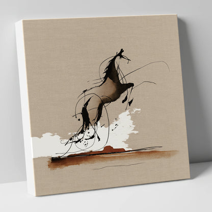 Rearing Wild Spirit wild horses canvas wall art