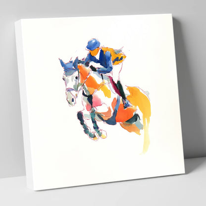Dynamic Flight show jumping horse canvas wall art