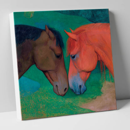 Gentle Companions horse portrait canvas wall art