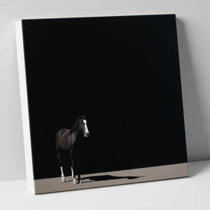Solitary in Shadow horse portrait canvas wall art