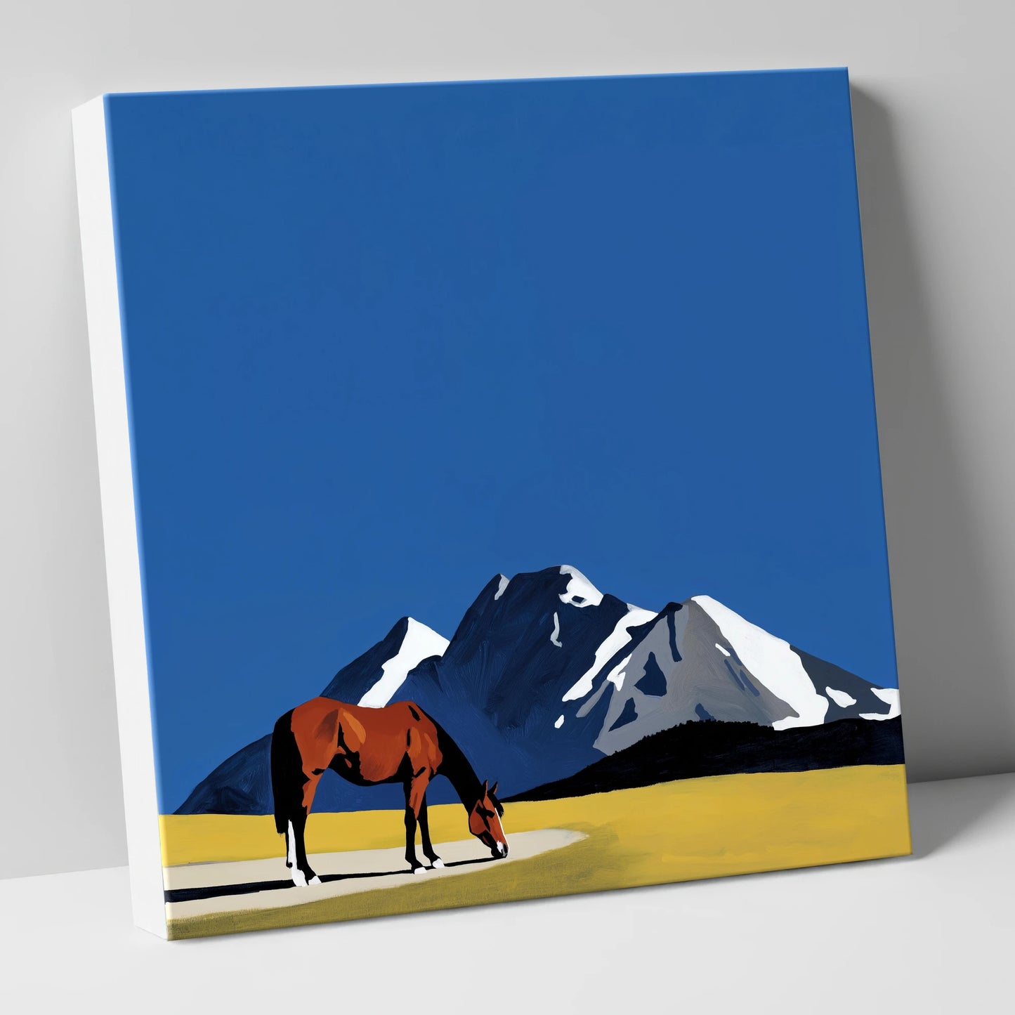 Majestic Mountain Grazing horse landscape canvas wall art