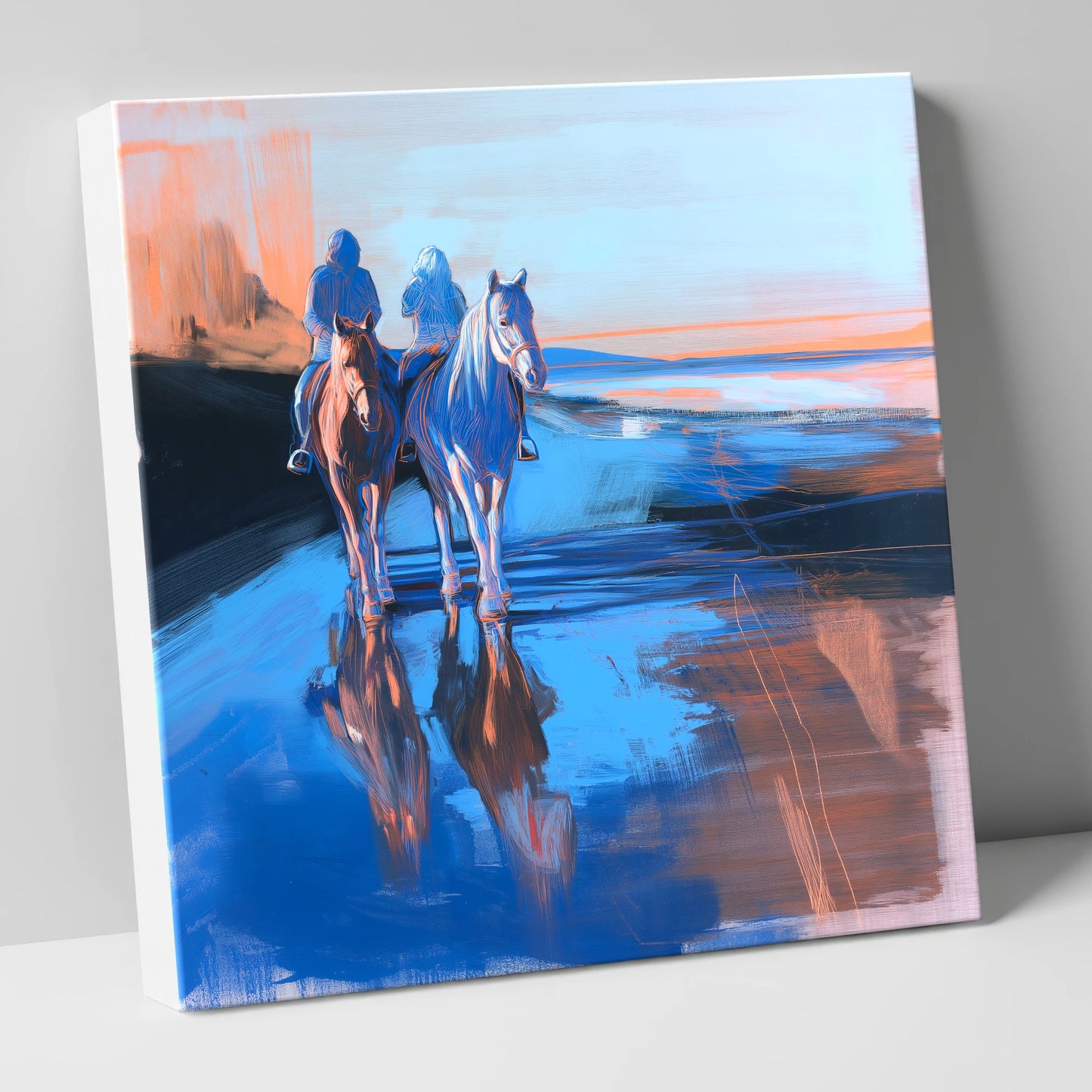 Shoreline Companions horse landscape canvas wall art
