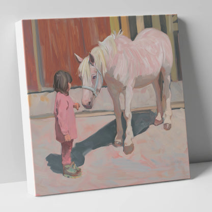 A Quiet Connection horse & rider canvas wall art