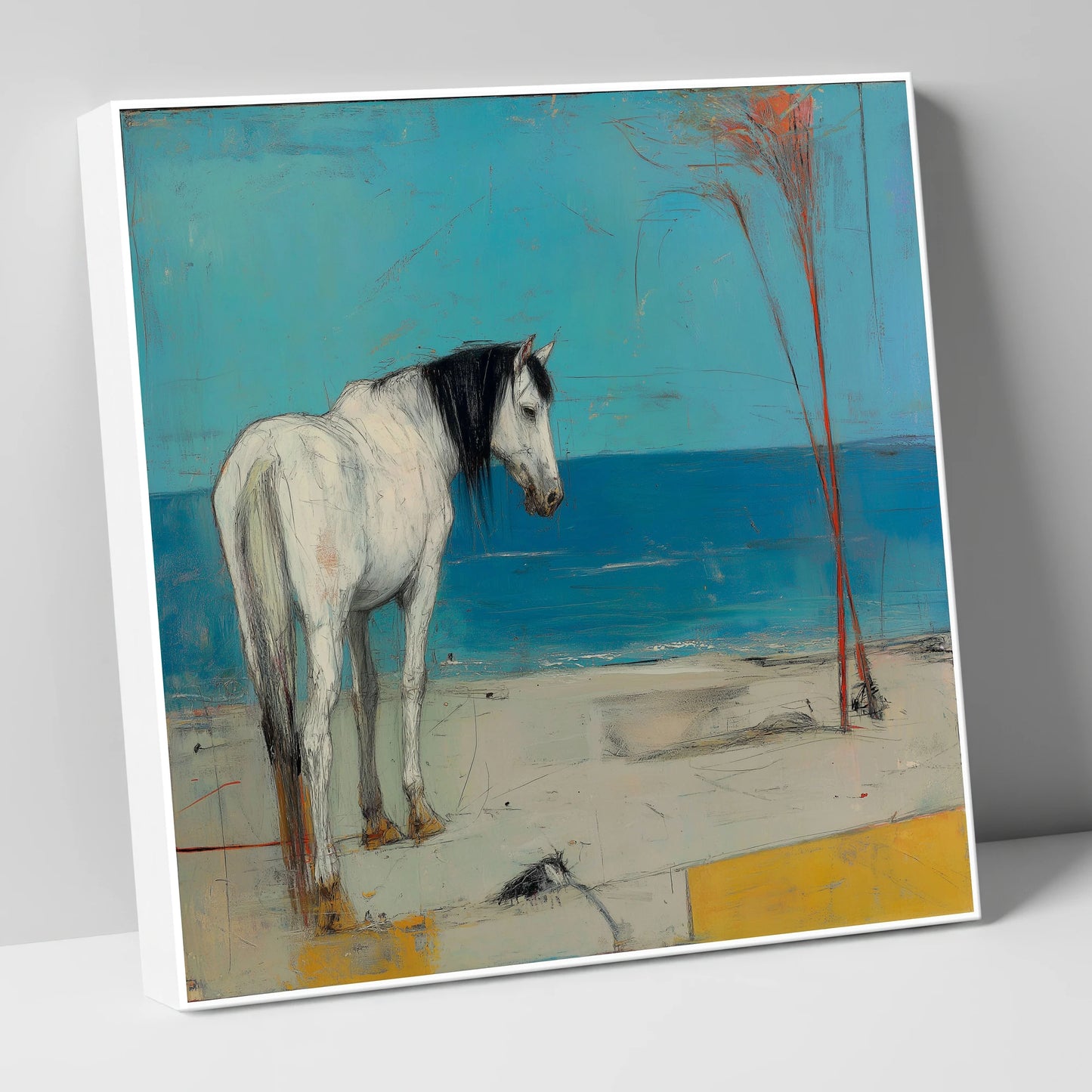 Coastal Solitude horse landscape canvas wall art