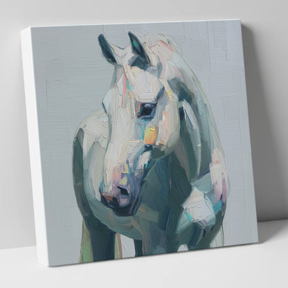 Serene Grey Portrait horse breed canvas wall art