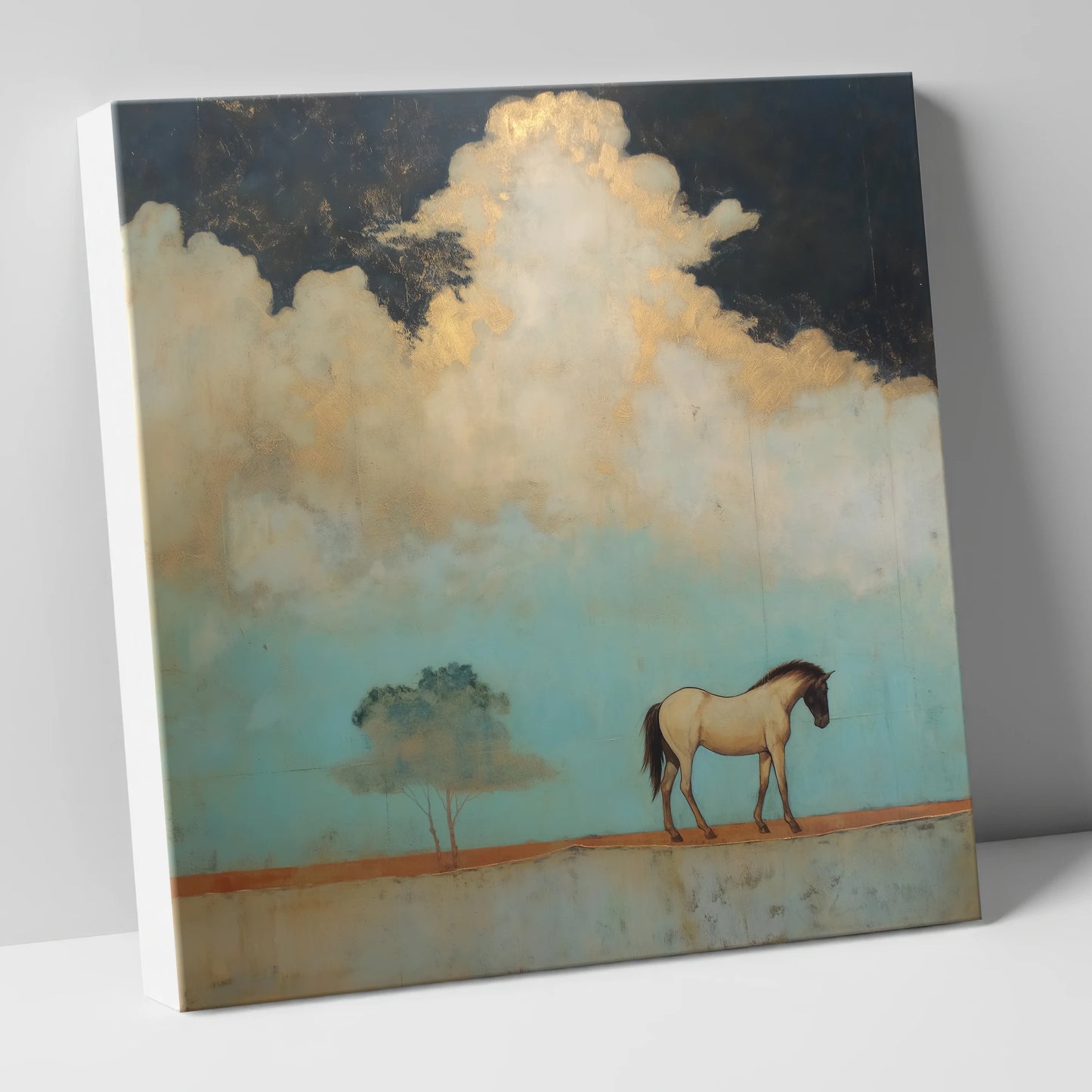 Beneath the Gilded Cloud horse landscape canvas wall art