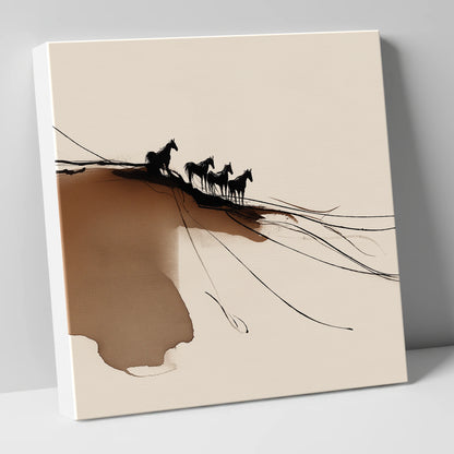 Herd on the Horizon wild horses canvas wall art