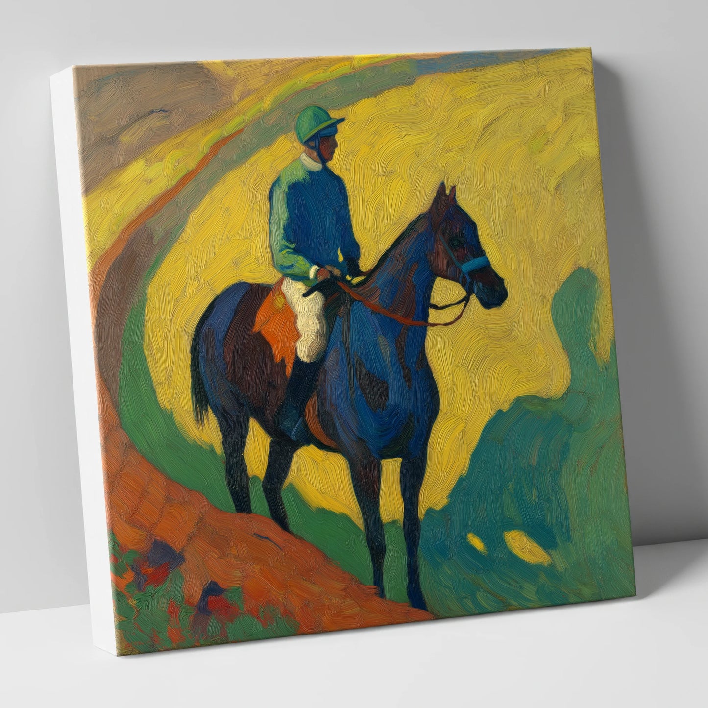 The Blue Thoroughbred racing horse canvas wall art