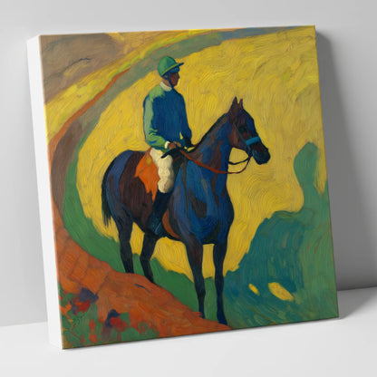 The Blue Thoroughbred racing horse canvas wall art