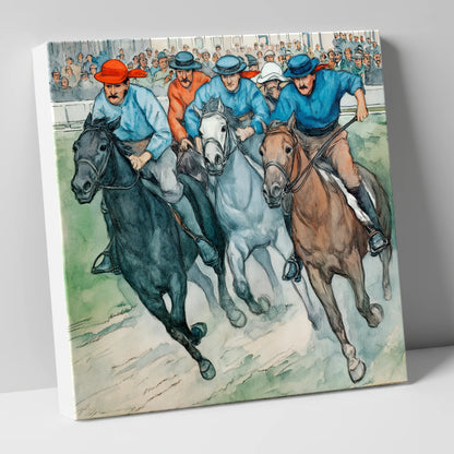 Classic Turf Rivalry racing horse canvas wall art