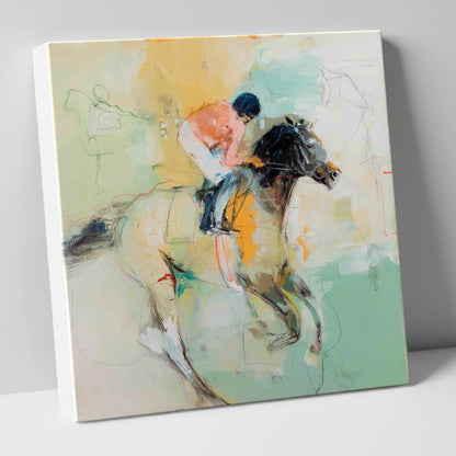 The Driving Finish racing horse canvas wall art