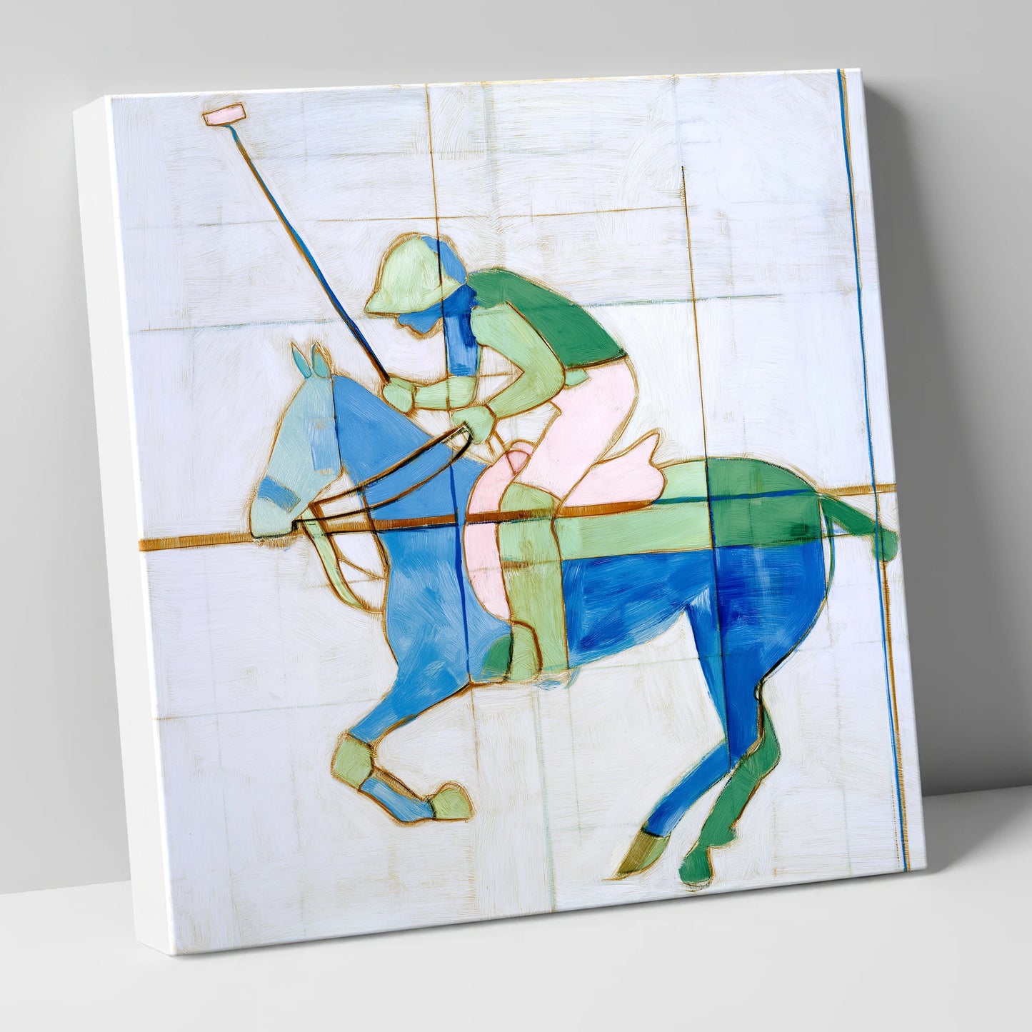 Azure Polo Rhythms polo horse canvas wall art