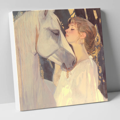 A Luminous Bond horse & rider canvas wall art