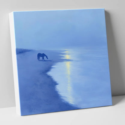 Solitude By The Shore horse landscape canvas wall art
