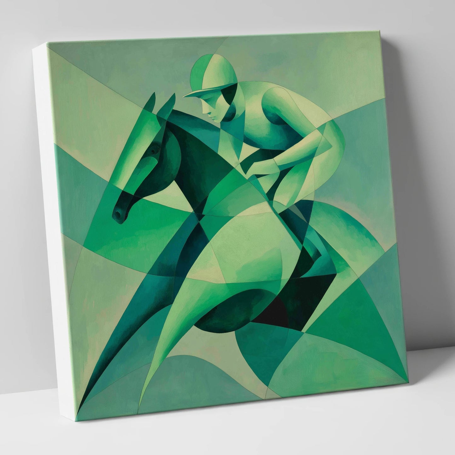 Emerald Racing Form racing horse canvas wall art