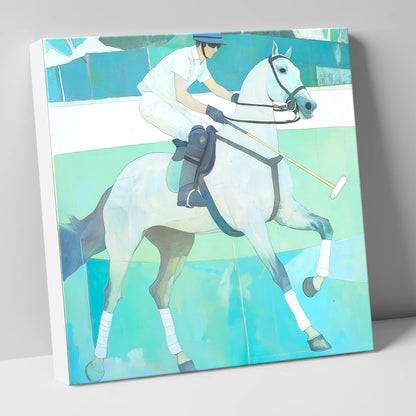 The Serene Chukka polo horse canvas wall art