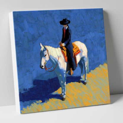Vaquero in Blue western horse canvas wall art