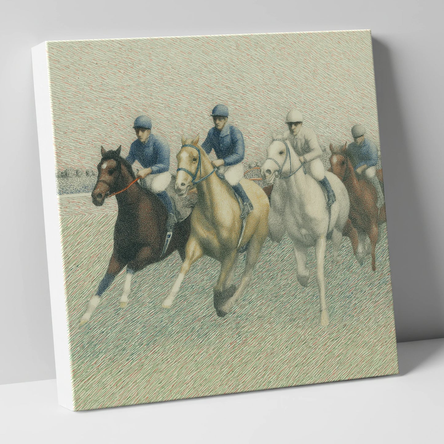 The Classic Field racing horse canvas wall art