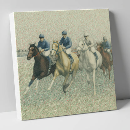 The Classic Field racing horse canvas wall art