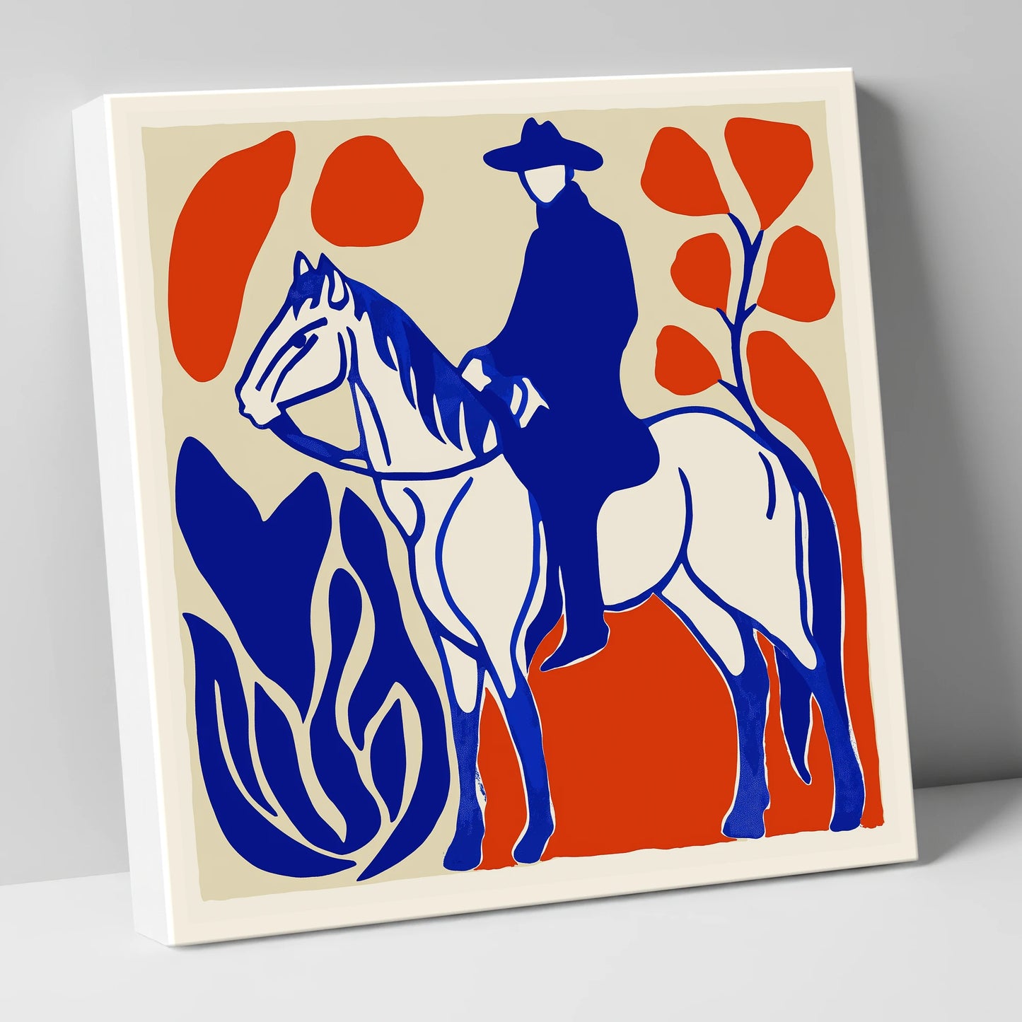 The Cobalt Western Rider western horse canvas wall art