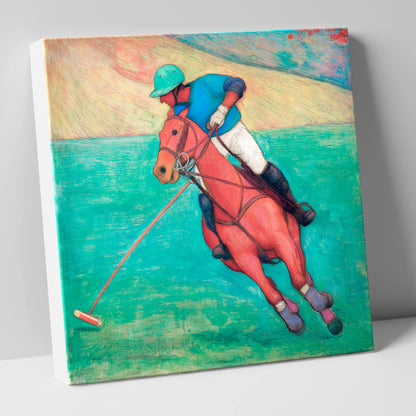The Crimson Chukka polo horse canvas wall art
