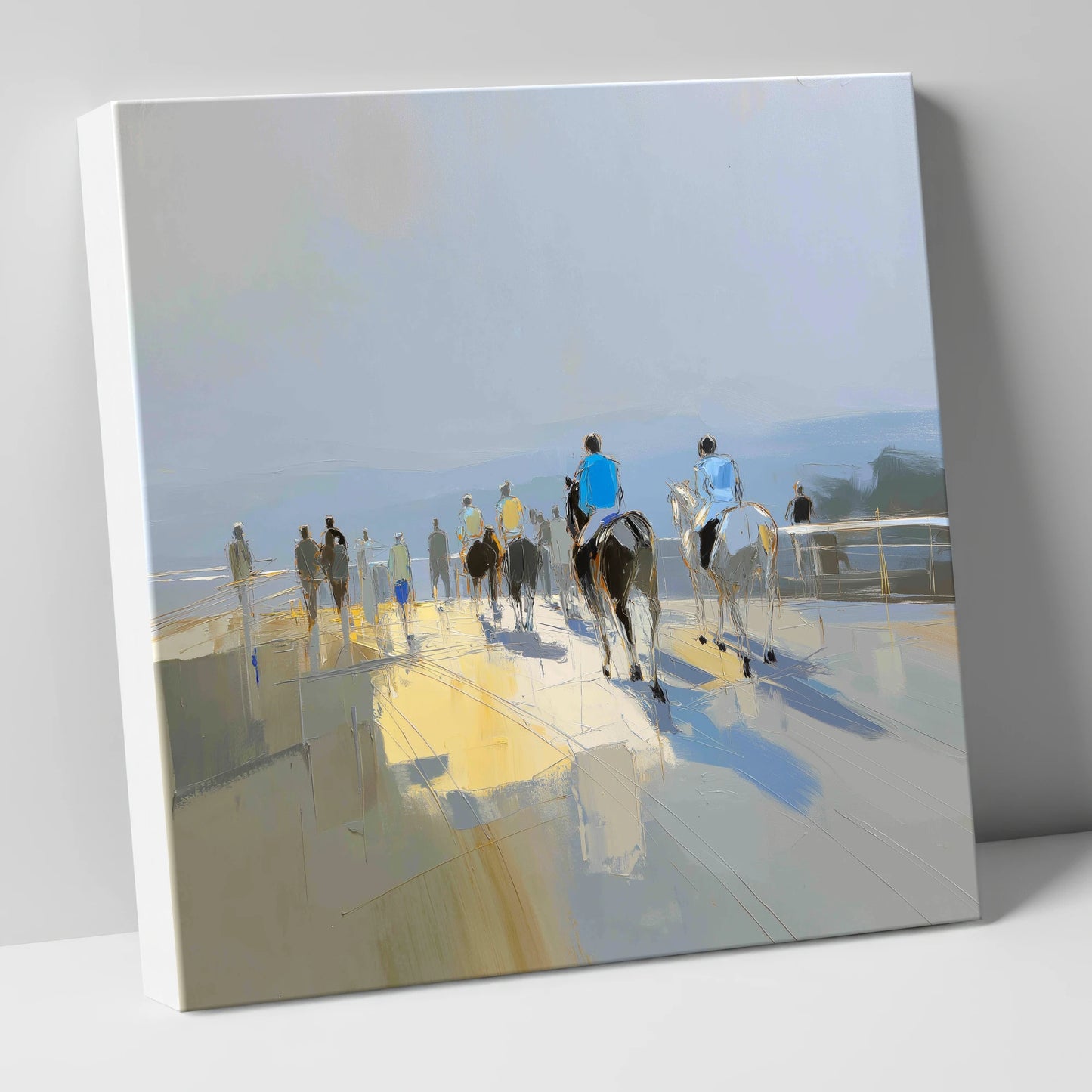Heading to the Start racing horse canvas wall art