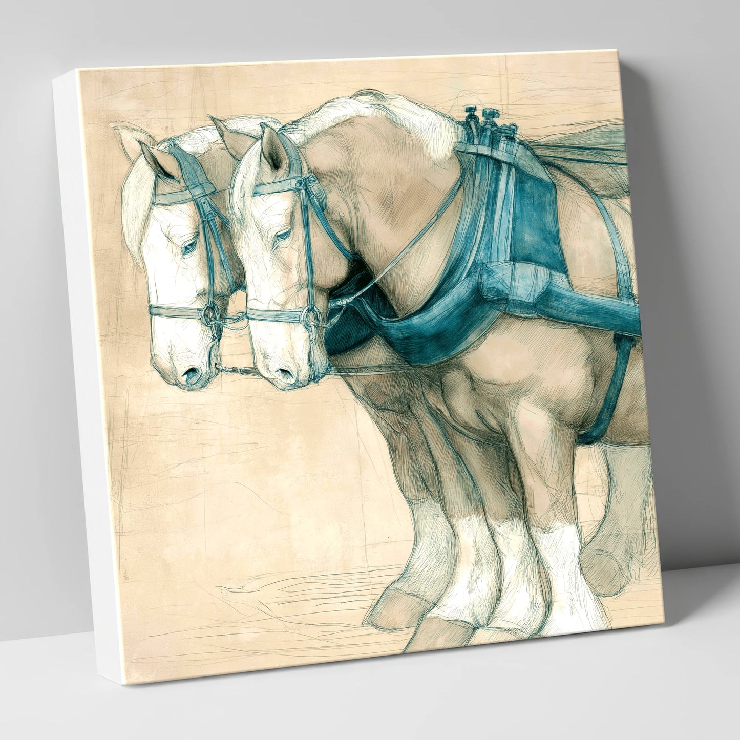 Quiet Strength in Harness working horse canvas wall art