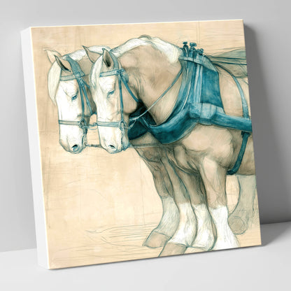 Quiet Strength in Harness working horse canvas wall art