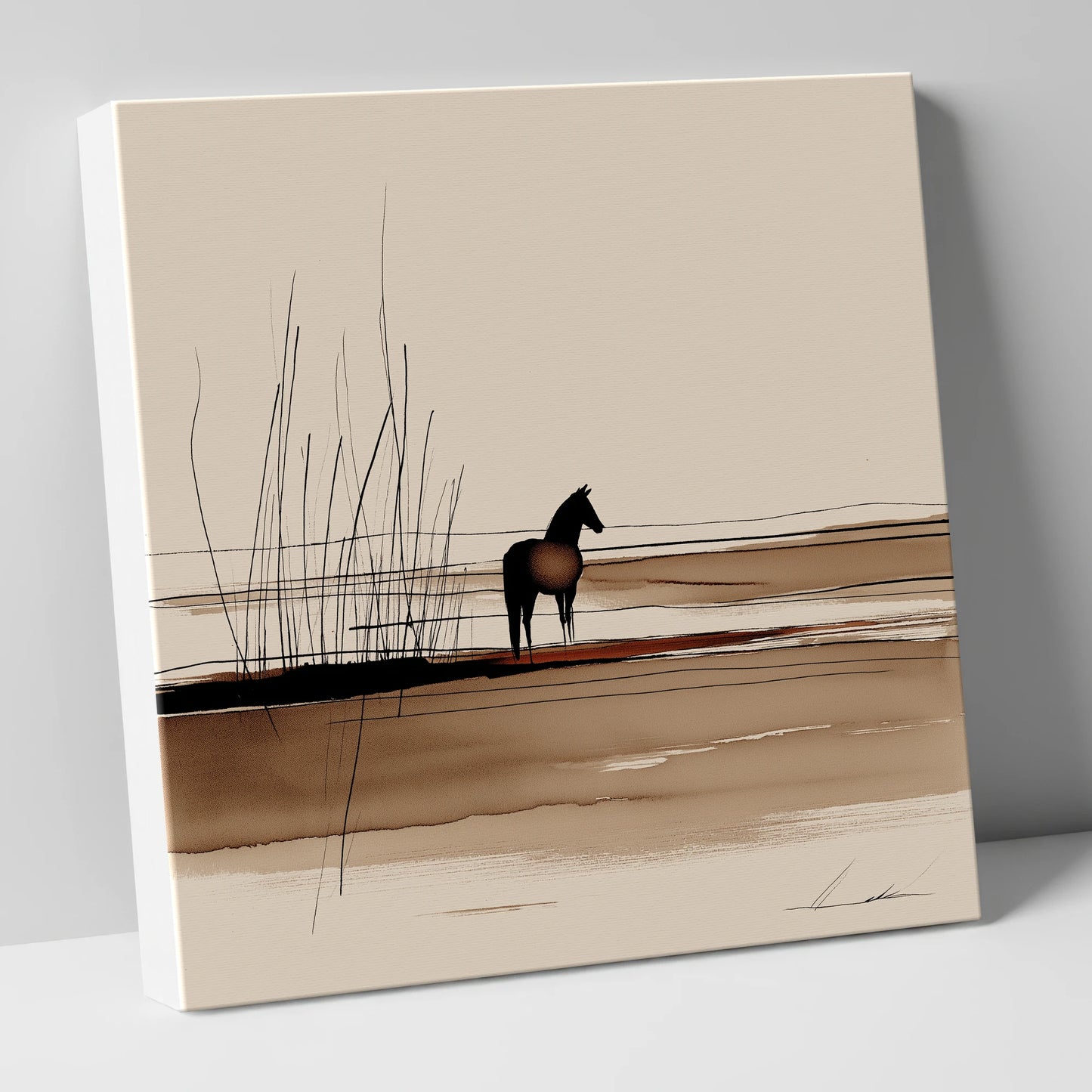 Marshland Solitude horse landscape canvas wall art