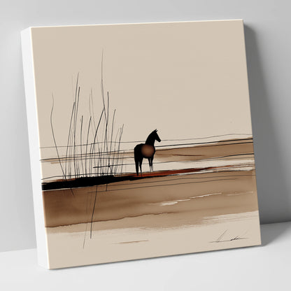 Marshland Solitude horse landscape canvas wall art