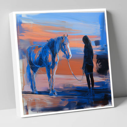 The Quiet Language horse & rider canvas wall art