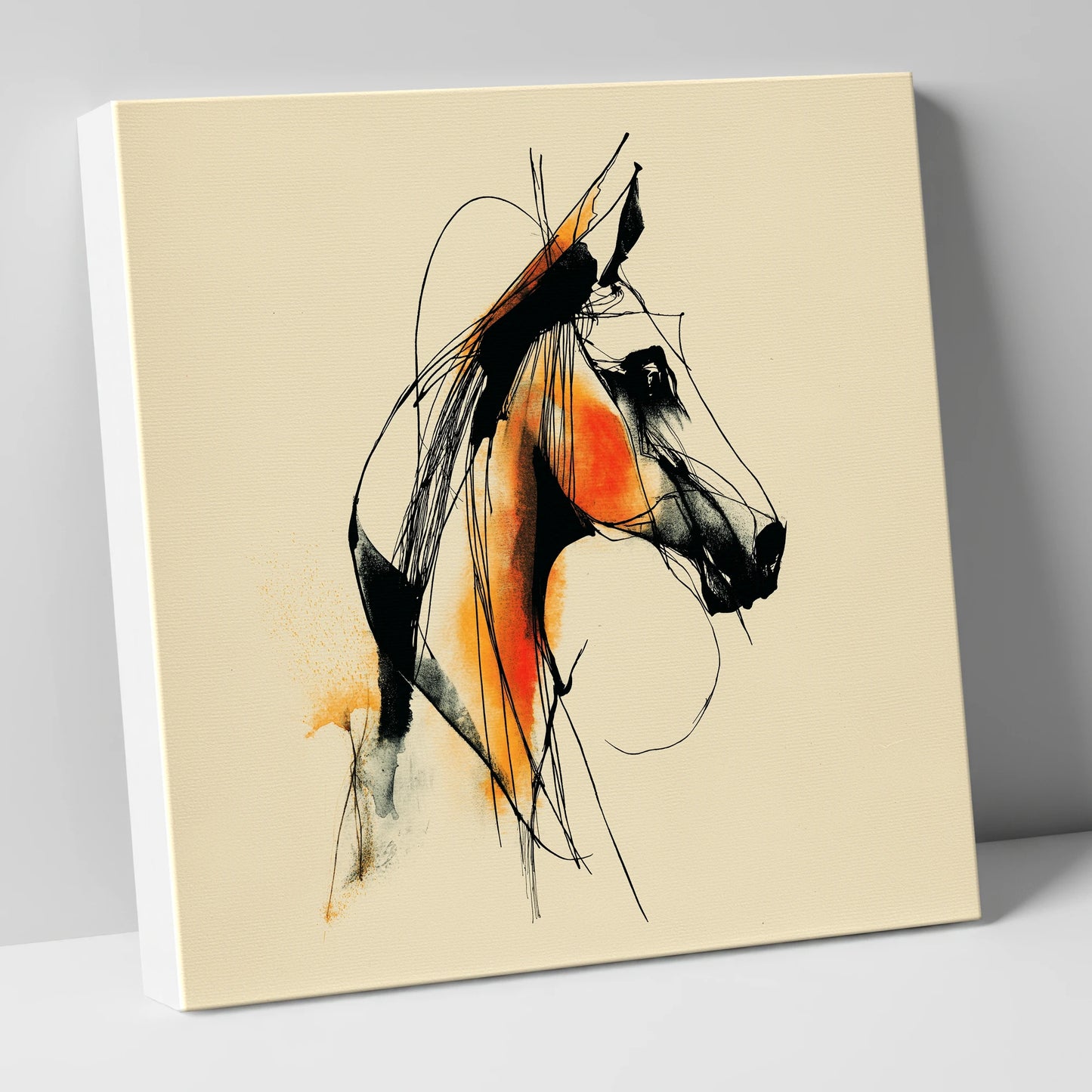 Dynamic Amber Profile horse breed canvas wall art