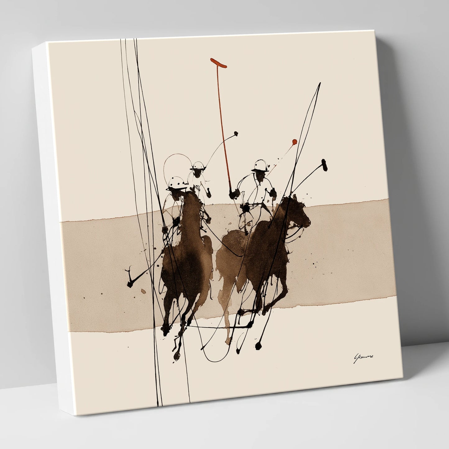 Polo in Motion polo horse canvas wall art
