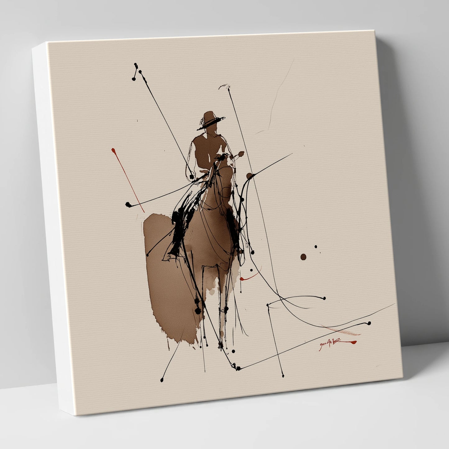 Dynamic Polo Strike polo horse canvas wall art