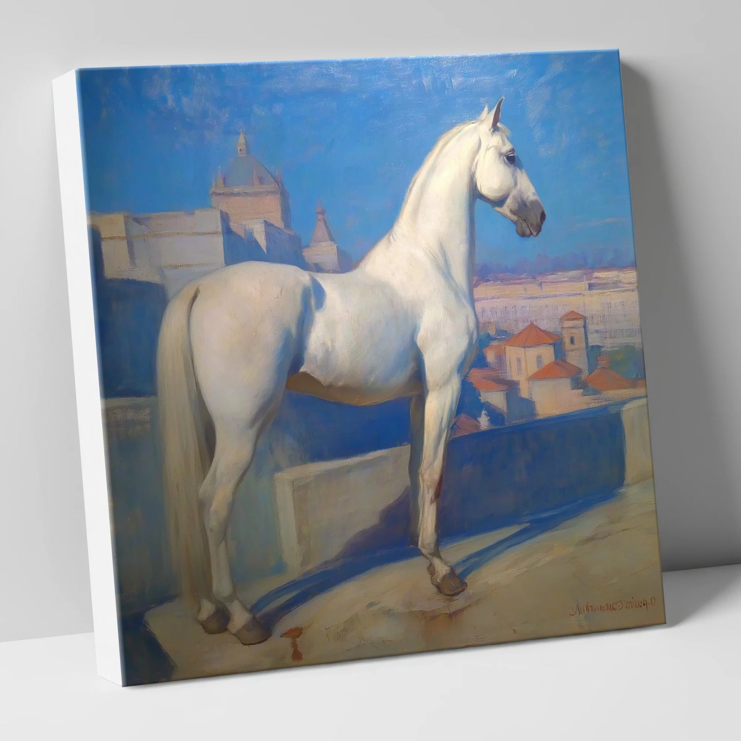 The Classical Grey horse breed canvas wall art